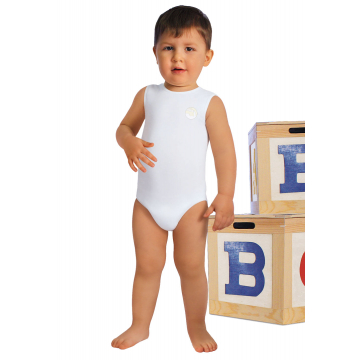 Milk fibre boys & girls sleeveless bodysuit - one size 6-36 months