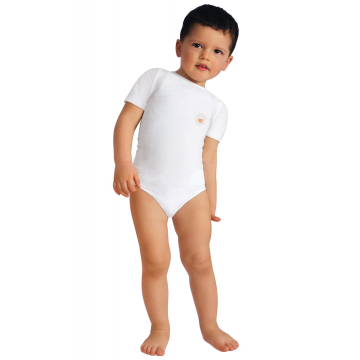 Boys & girls short-sleeved bodysuit with Crabyon Fibre - one size 6-36 months