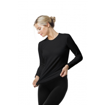 T-Shirt Thermique femme à col arrondi en Dryarn et Laine Mérinos 250 g – Zero°