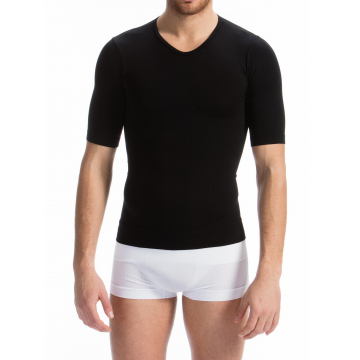Men's Firm Control Body Shaping T-shirt with HEAT thermal and protective yarn