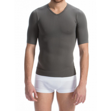 Herren-Kurzarm-T-Shirt figurformend und stützend mit lwärmendem schützendem HEAT Garn
