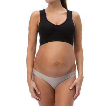 Cotton non-wired push-up maternity bra with wide straps