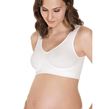 Milk fibre non-wired push-up maternity bra with wide straps