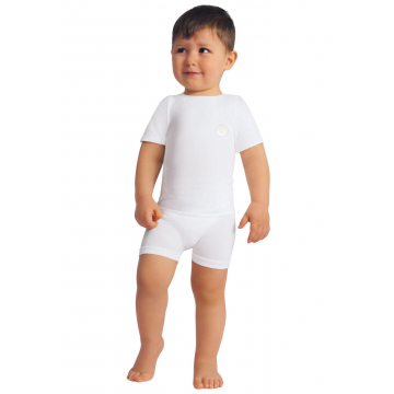 Anallergisches T-shirt kurze Ärmel Baby mit Milchfasern 6-36 Monate Einheitsgröße