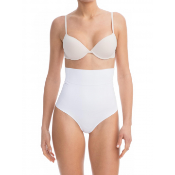 High-waisted shaping control thong with flat tummy effect