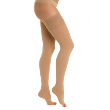 Standard open-toe medical compression hold up stockings - Class 3 (34-46 mmHg)