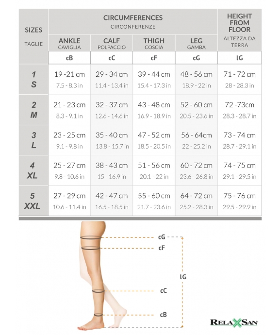 Meias Curtas de Compressão Relaxsan Basic 18-22 mmHg Bege