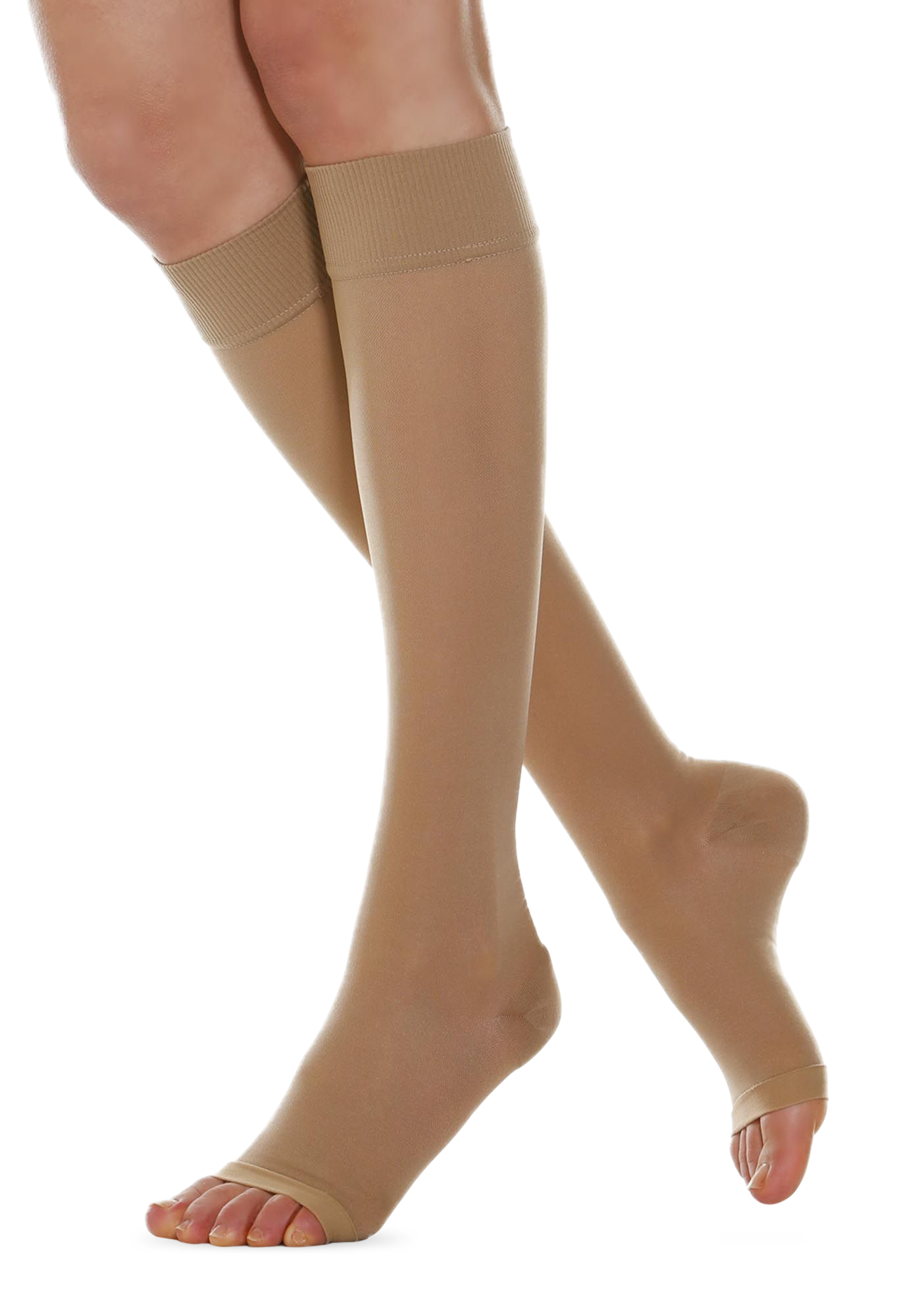 280 denier open-toe firm support knee high socks 22-27 mmHg